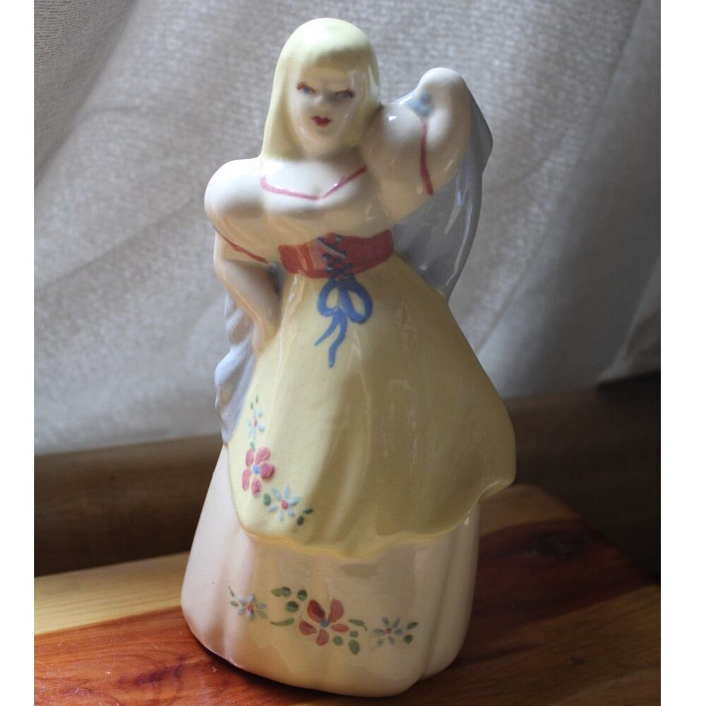 Vintage 1930-40's WEIL WARE? Girl Figurine Planter Vase